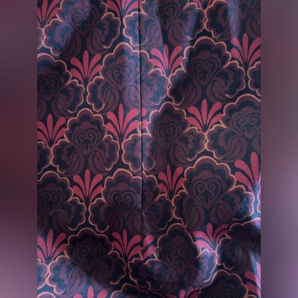 Loft Paisley Coral Mauve Deep Purple Pencil Skirt | ECU | Sz. 4| 100% Cotton - Picture 2 of 5